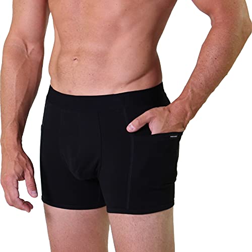 Soft & Sporty Men's Boxer Brief Underwear with Pockets No Snaps | S-XXL