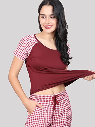 Image of Evolove Women Night Suit Set /Top Pyjama Set