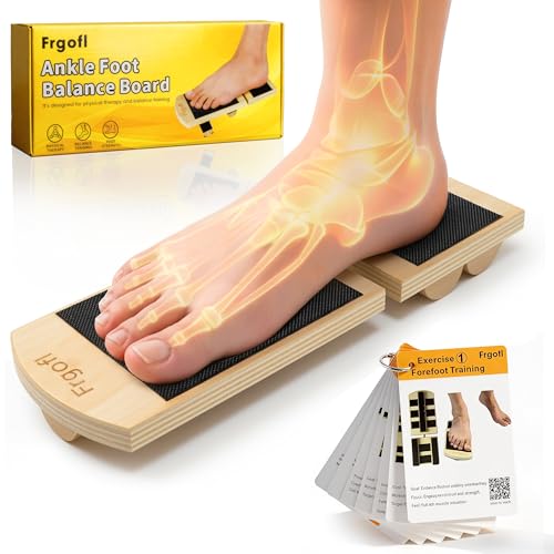 Frgofl Balance Board for Ankle Strengthening & Physical Therapy - Adjustable Single Leg Board for...