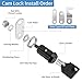 SUOLOCKI Black Toolbox Lock with Keys - Keyed Alike Lock Cabinet Lock with Hook Cam, Tool Box Lock, Tubular Cam Lock, Mailbox Lock, Zinc Alloy (0.67