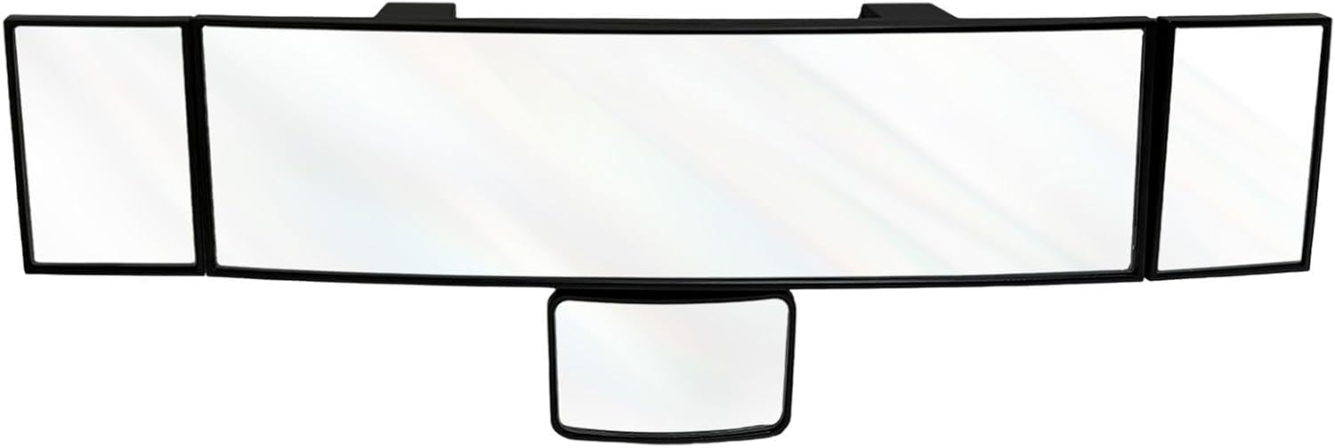 Sun Walker 15" Rear View Mirror with Mini Mirrors, Panoramic Rearview Mirror Extender with Large Wide Angle, Anti-Glare Convex Rear View Mirrors Reduce Blind Spot for Car Truck SUV