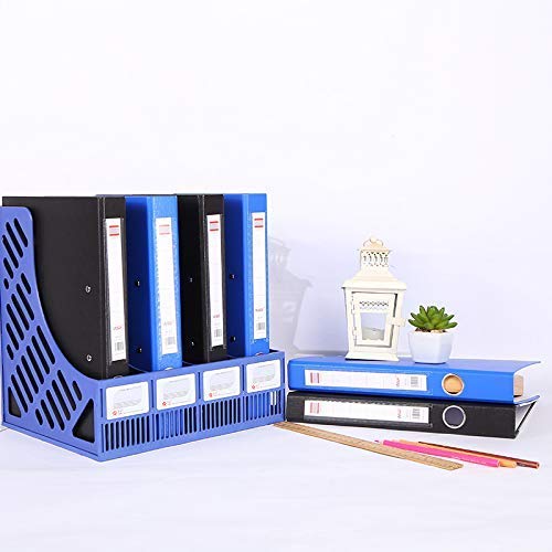 FASTUNBOX (LABEL) Desk 4 Section File Document Organizer for Paper, Stationery, Magazine, Newspaper, Mail, Sundries File Storage Rack for Desk Office School Supplies Table Accessories