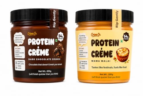Image of CREME CO. Protein Power Pack - Dark Chocolate & Mawa Malai Protein Creme Combo (2 X 200G)