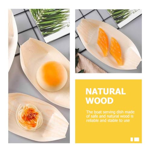 Platos desechables Zerodeko forma bote de madera 100 pcs miniatura 3