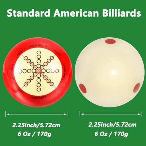 Billiard Training Cue Ball with Dots Practice Cue Ball, 2Pcs Standard Size 2-1/4" Pool Table Balls with Billiard Table Accessories for Beginner - Image 2