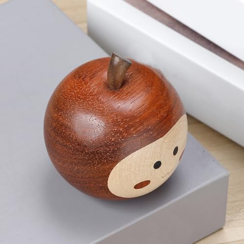 Figurine sculptée main en bois, statue fruit décorative miniature pour maison et bureau