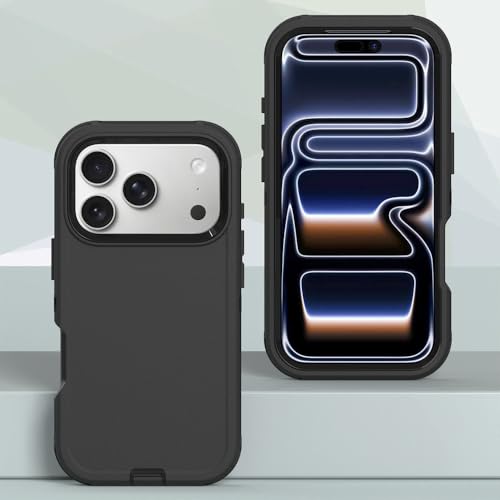 Image of Rugged Case Compatible with iPhone 17 Pro Max | Heavy-Duty Shockproof Protective Cover, Black