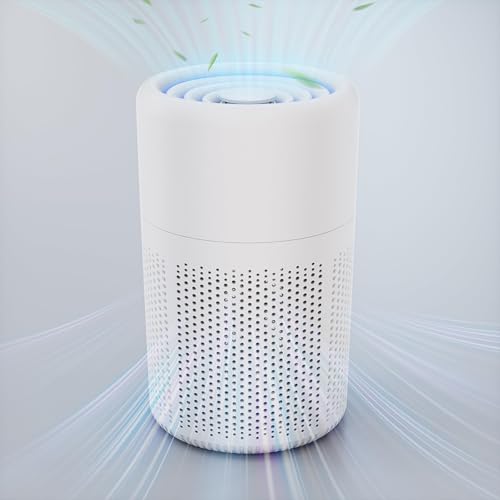 Small Air Purifier for Bedroom & Kitchen, Mini Air Purifier with Fragrance Function and 360° Air Inlet, HEPA Quiet Air Cleaner, Air Cleaner for Pet Odors Dust Smoke and Hair