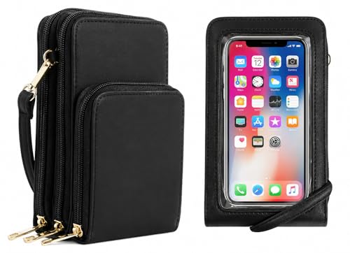 Image of Crossbody Cellphone Purse Women Touch Screen Bag RFID Blocking Wallet Handbag Shoulder Strap