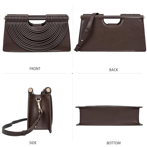 Image of Trendy Woven Evening Clutch Purse Half Round Designer Shoulder /Crossbody Bag Top-Handle Satchel Handbags
