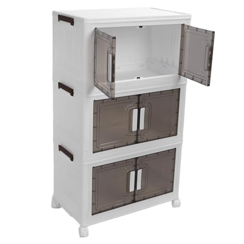 Boîte de rangement empilable pliable avec couvercles sur roulettes