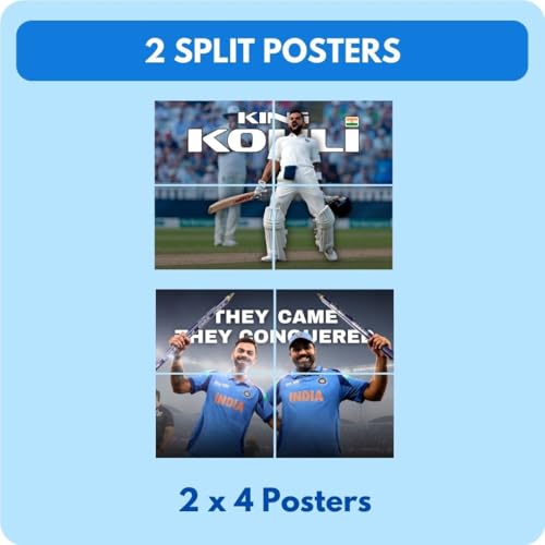 Image of Virat Kohli Poster (Set of 48) | King of Cricket Virat Posters (15 x10 cm) | Wall, Bedroom, Living room | Cricket Posters | World Cup | RCB | Glue Dots Included
