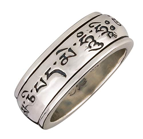 Energy Stone MANTRA PADME HUM- Aufschrift, drehbarer Meditationsring, Gebetsring (Style UK24) Cover