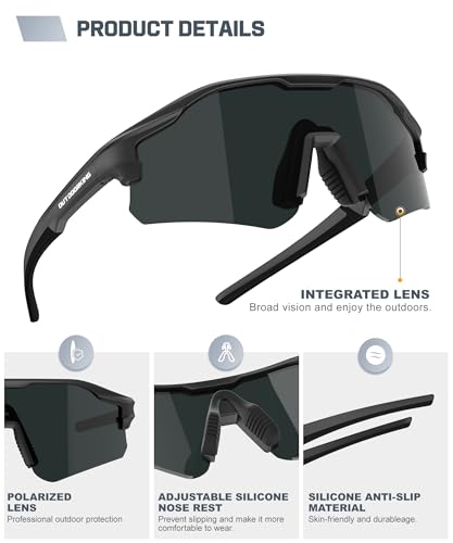 Image of Sport Polarized Sunglasses for Men and Women, Stylish and Lightweight Cycling Sunglasses with UV400 Protection