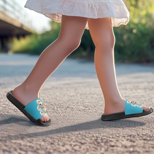 UNICEU Animal Print Shower Shoes for Kids Quick Drying Comfort House Slippers Non-Slip Lightweight Soft Slides Sandals4