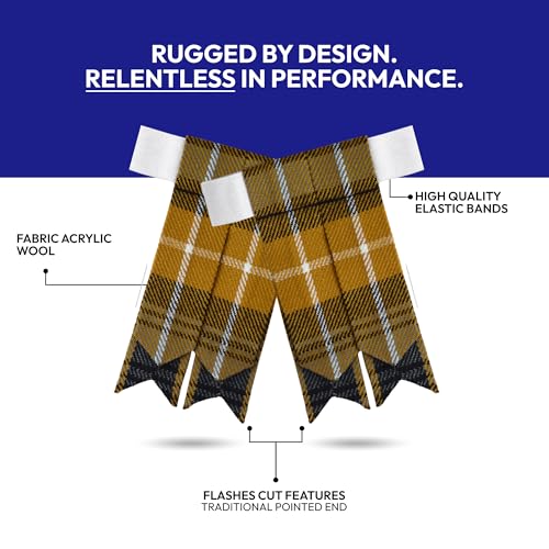 Image of Scottish Tartan Kilt Flashes with Elastic Adjusters