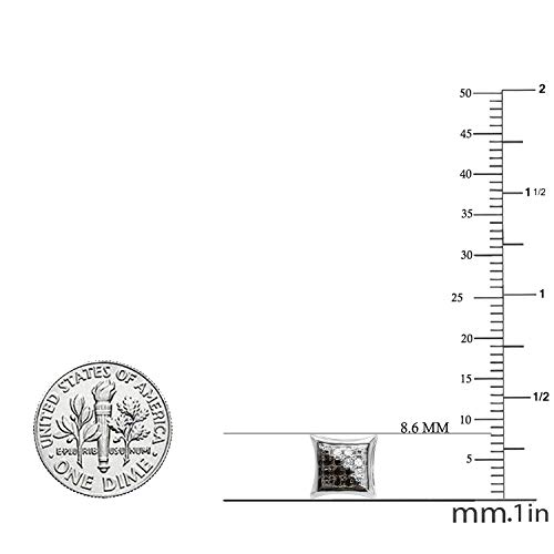 Dazzlingrock Collection 0.10 Carat (ctw) Round Black & White Diamond 8.4mm Micro Pave Kite Shape Hip Hop Iced Out Studs, Screw Back, Unisex Design Ladies, Mens Real Diamond Earrings2