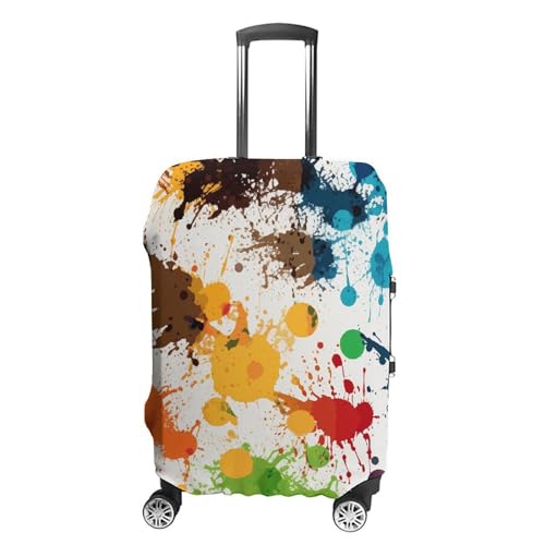 Travel Luggage Cover Elastic Washable Suitcase Cover Fashion Scratch-Resistant Baggage Covers Abstract Paint Splashes Suitcase Protector Fit 18-32 Inch Luggage