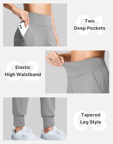 Image of SANTINY Women's Joggers Pants with Pockets Lightweight High Waisted Athletic Gym Workout Pants for Women Yoga Travel