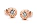 Produktbild Bliqniq Ohrringe Ohrstecker Rosegold Damen Edelstahl klein Ohrring Valentinstag Geschenk Gravur Love mit weißen Zirkonia