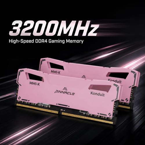 Image of Timetec Pinnacle Konduit 32GB KIT(4x8GB) DDR4 3200MHz PC4-25600 CL16-18-18-38 XMP2.0 Overclocking 1.35V Compatible for AMD and Intel Desktop Gaming PC Memory Module RAM - Pink