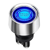 Dc 12v 50a Blue Car Start Engine button Stater，Jtron Push Button Light switch Push Start Ignition Switch for Racing Sport OFF-(ON) Momentary (Blue)