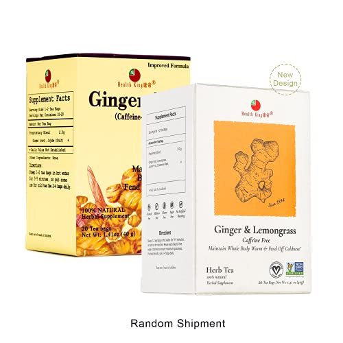 Ginger Lemongrass Herb Tea By Health King - New Flavor - Cinnamon (1 Pack, 20 Count) #TOP1