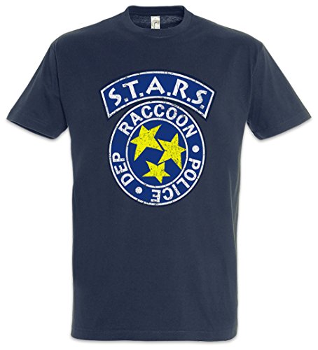 Urban Backwoods Vintage S.T.A.R.S. Logo Herren T-Shirt Blau Größe 3XL