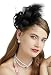 Women's Fascinator Hair Clip Feather Wedding Headware Bridal 1920s Headpiece (Black)