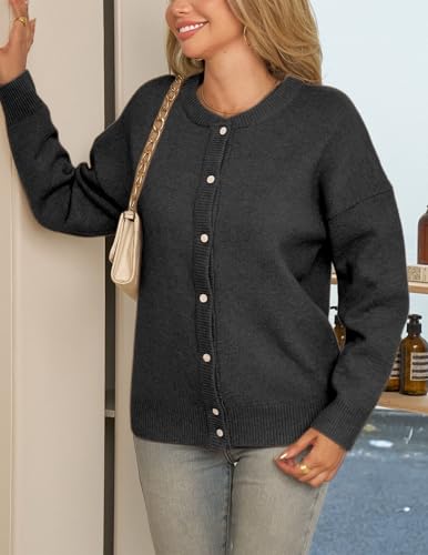 Women's Cardigan Sweater, Long Sleeve Crewneck Sweaters, Button Down Loose Open Front Chunky Coat 2025 Trendy3