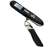T24 Digitale Kofferwaage Gepäckwaage Ergonomic mit ergonomischer Griff, bis zu 50k g, schwarz