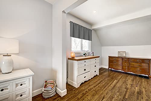 Easy Home Blackout Valance Curtain For Kitchen,Bathroom, Living Room, Thermal Insulated,Room Darkening, Rod Pocket Valance Curtain 1 Panel (54"X18" Grey) #TOP6