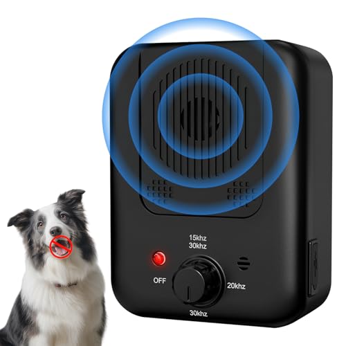 Anti Bell Gerät Hunde, 3 Modi Antibell Ultraschall Gerät, 33 Fuß Stopp Hundebell Gerät, IPX4 Wasserdichtes Einstellbare Frequenz für Hunde Training Großer Kleiner Hunde im Freien Innenbereich Antibell