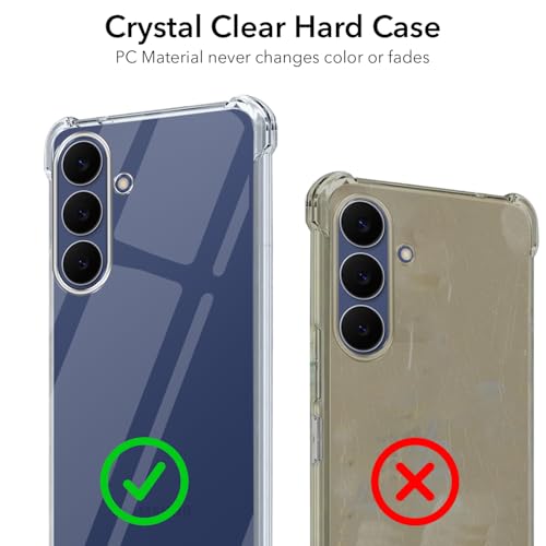 Image of Jkobi Shockproof Crystal-Clear Back Cover for Samsung Galaxy S25 FE (Anti Yellow Case | Drop & Camera Protection | Hard Polycarbonate)