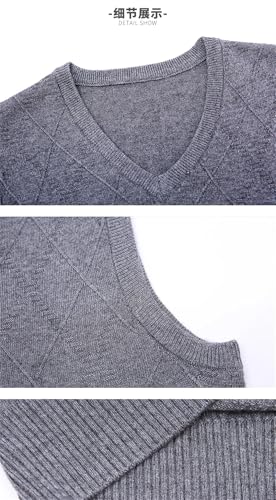 Men Wool Knitted Sleeveless Sweaters V-Neck Waistcoat2