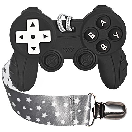 Image of BIGSPINACH Baby Video Game Controller Teether Toy Funny Baby Teething Toys for Babies Gamer Controller(Black