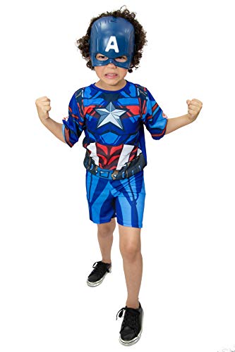 Fantasia Capitão America Vingadores Super Herói Infantil (M - 4 A 6 ANOS)