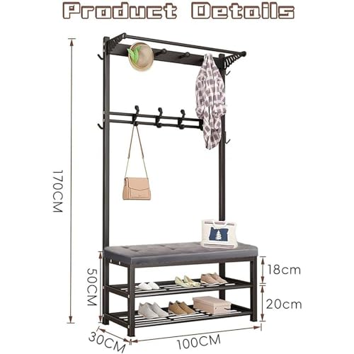 Meuble à chaussures avec porte-manteau industriel pour optimiser l'entrée - 3