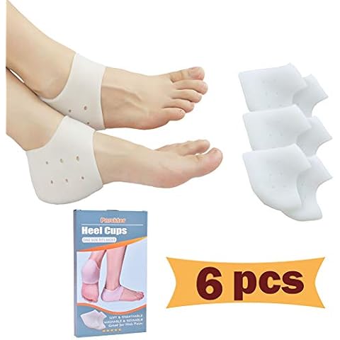 Pnrskter Heel Cups, Heel Sleeves, Plantar Fasciitis Inserts, Gel Heel Pads Cushion, NEW MATERIAL (3 PAIRS) Great for Heel Pain, Dry Cracked Heels, Achilles Tendinitis, for Men & Women Cover