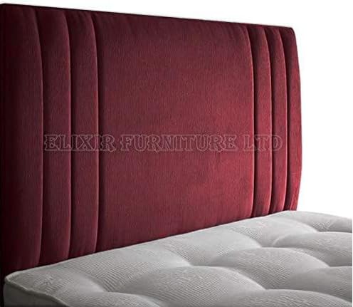 Elixir Furniture Divan Bed Rio Headboard Quality Chenille Fabric Elegant Bright Bedroom Decor (Plum, Small Double 4 FEET, Height 36 INCHES)