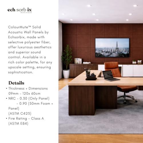 Image of MMT Acoustix Premium Felt Acoustic Panels for Offices, Bedrooms & Studios | Sustainable PET Felt Panels for Echo Reduction & Sound Absorption | 4x2 Ft, 9mm Thick | Coorg - Pack of 4