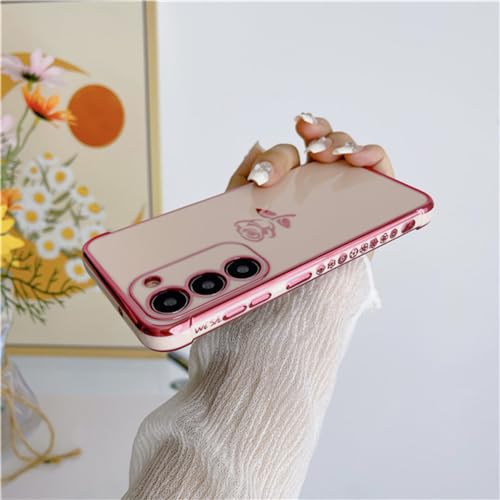 Étui de placage rose pour Samsung S23 Ultra et coque luxe