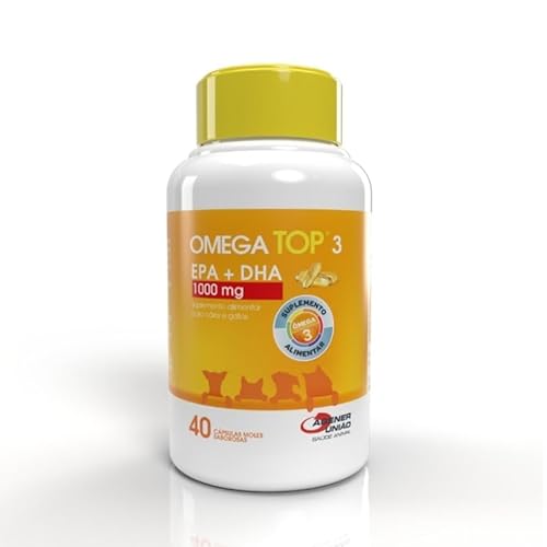 Suplemento Agener Ômega Top 3 para Cães e Gatos com 40 Capsulas - 1000 mg
