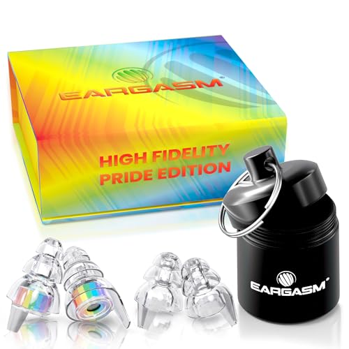 Image of Eargasm High Fidelity Rainbow Earplugs for Concerts, Festivals, Musicians, DJs, Night-Life, Motorcycle Hearing Protection - Reusable Ear Plugs for High Fidelity Noise Reduction up to 21 dB