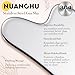 Nuanchu Stainless Steel Gua Sha Facial Tools Metal Guasha Tool for Face Body Jawline Shaper, Double Chin Reducer, Puffiness Reducing, Lymphatic Drainage Massager Skin Care Gift with Pouch(Silver)