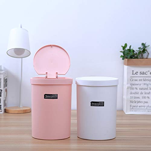 Cubo de basura de cocina de plástico con tapa para baño doméstico 8