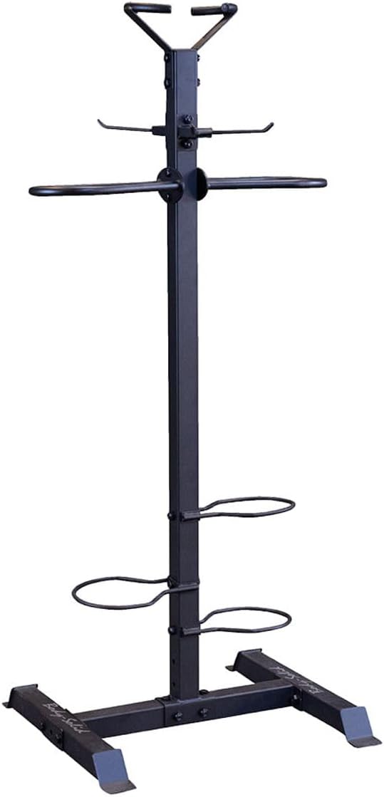 Body-Solid (GAR50) Compact Accessory Vertical Stand Rack for Organizing Medicine Balls, Weights Ball, Resistance Bands and Tubes, Jump Ropes, Foam Rollers, Yoga Mats, and more