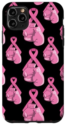 Carcasa para iPhone 11 Pro Max Guantes de cinta rosa para concienciación sobre el cáncer de mama