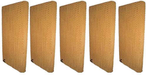 5 Pack Evaporative Cooling Pad Kraft Paper 48 in H x 12 in W x 4 in D - Replacement Media for Swamp Coolers Evaporative Air Coolers & HVAC Systems