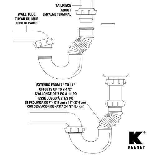 Plumb Pak PP812-50 Flex 'N Fix J Bend, 1-1/2" or 1-1/4" inlet , White by Plumb Pak - Image 2